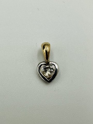 8 Karat Hjerte Vedhæng med sten