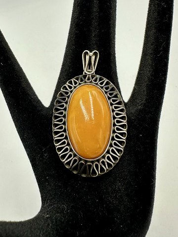 Oval Art Deco Vedhæng af Sølv