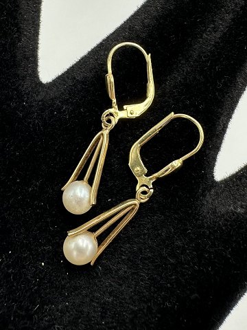 14K Guld Øreringe med perler