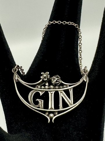 Gin Flaske Skilt i 925 Sølv