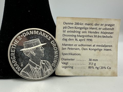 200 Kroner Erindringsmønt - Dronning Margrethe II
´s 50-års fødselsdag