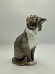 Bing og Grøndahl Figur - Grå kat som kigger ned