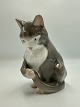 Bing og Grøndahl Figur - Grå kat som leger